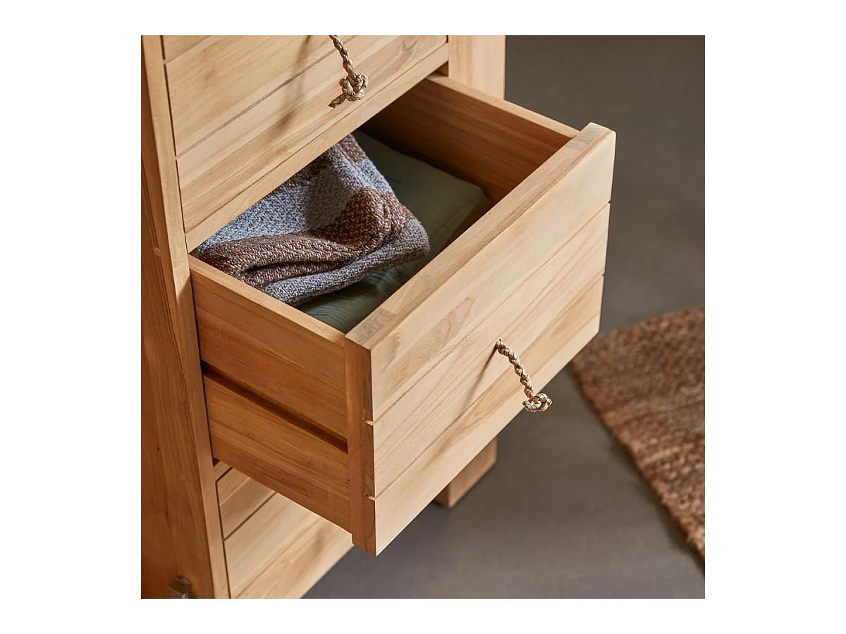 Armadio guardaroba per bambini in legno di teak massello 180 Minimalys