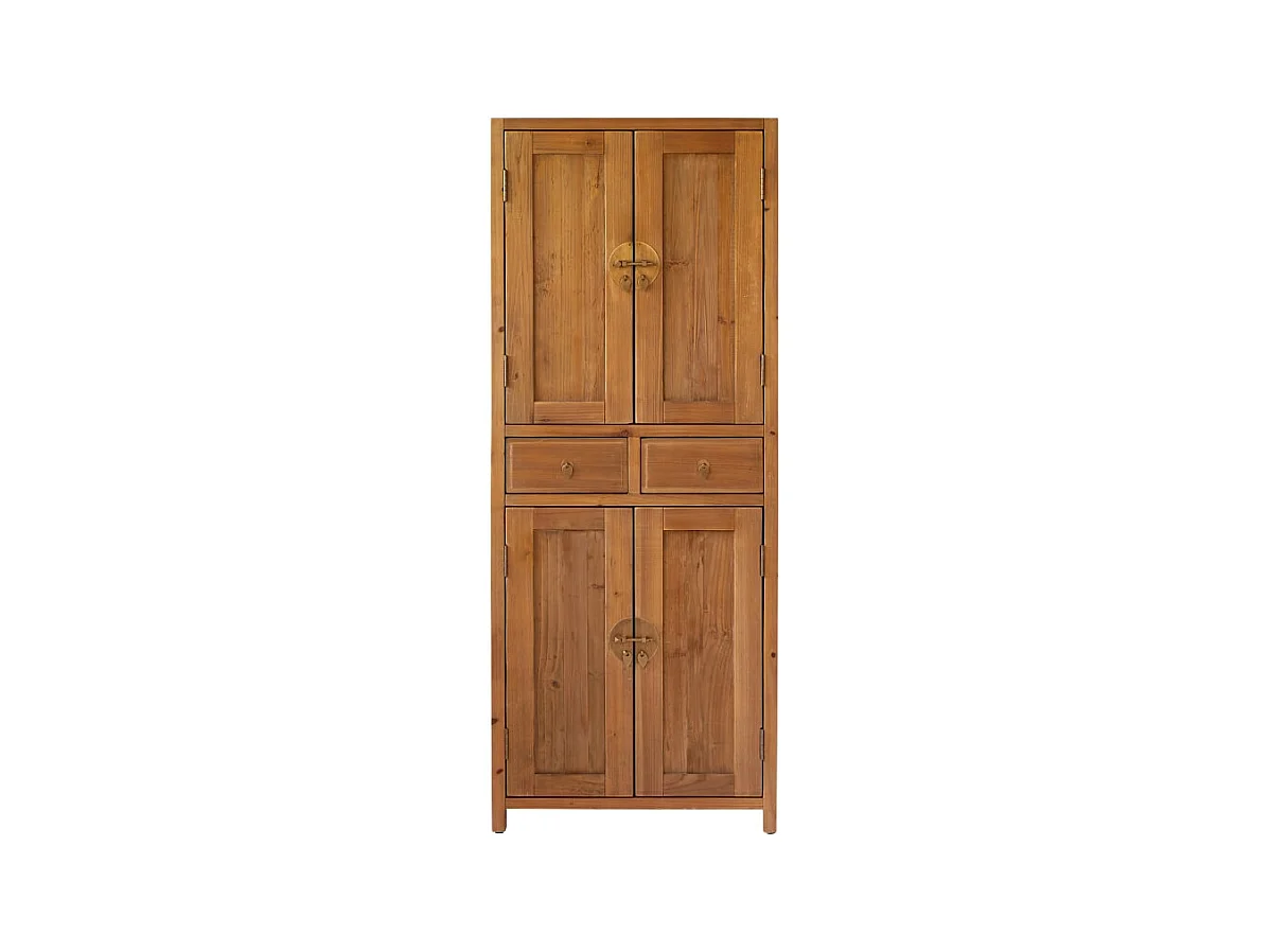 Kinderschrank Natur Yuki aus massivem Recycling-Kiefernholz