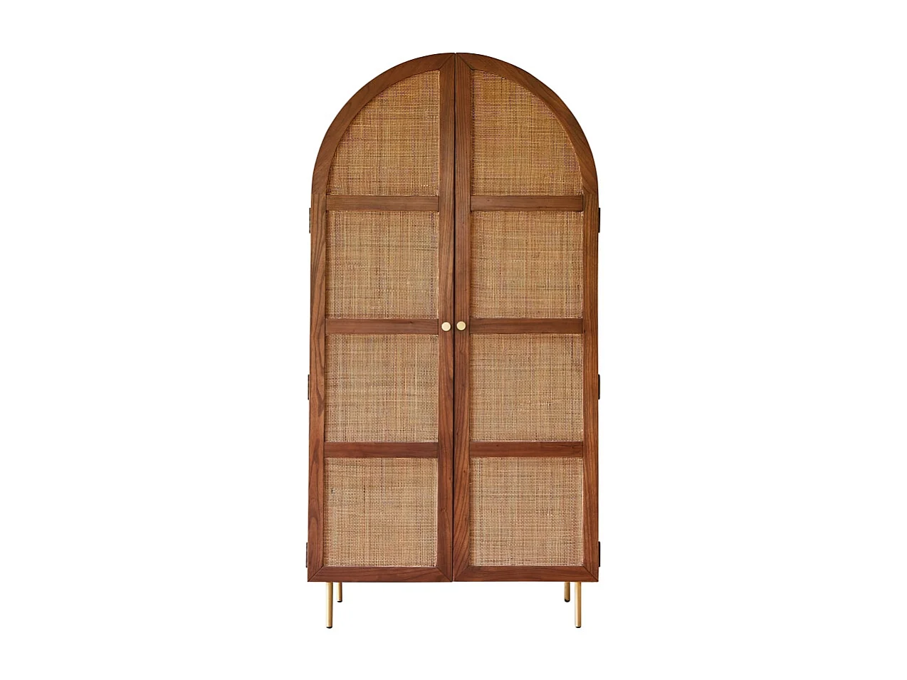 Armoire enfant en bois d'orme et rotin Lisbeth