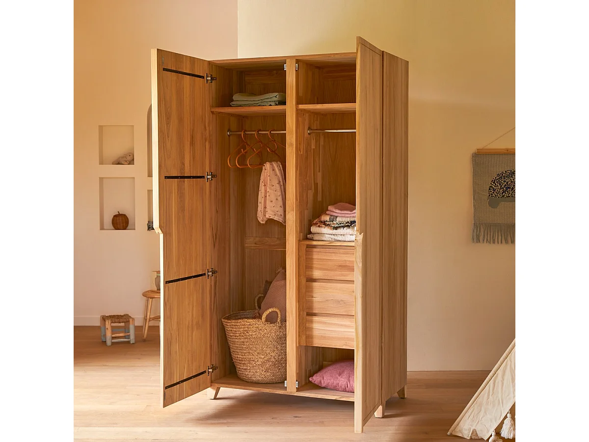 Armadio per bambini in legno di teak 210 Greta