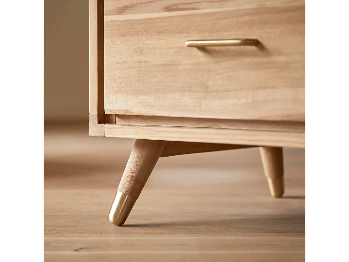 Cassettiera per bambini in legno di teak 4 cassetti Kort