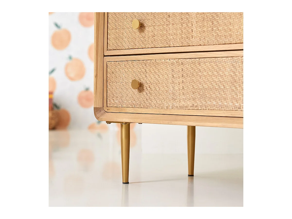 Commode enfant en bois de chêne 3 tiroirs Côme