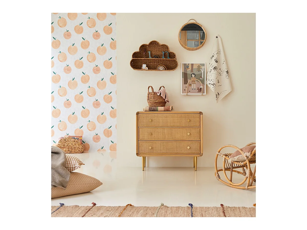 Cassettiera per bambini in legno di rovere a 3 cassetti Côme
