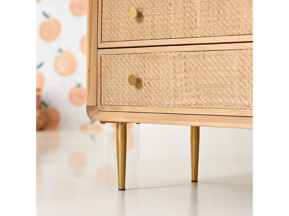 Cassettiera per bambini in legno di rovere a 3 cassetti Côme