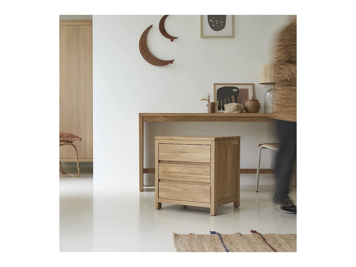 Caisson de rangement enfant en bois de chêne massif 55 cm Eden