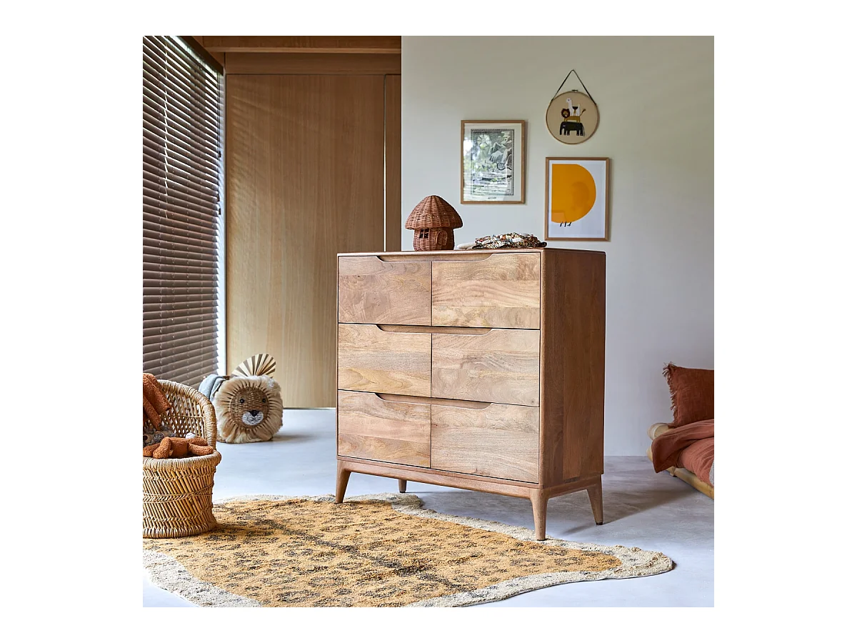 Kinderkommode Gabrielle aus massivem Mangoholz