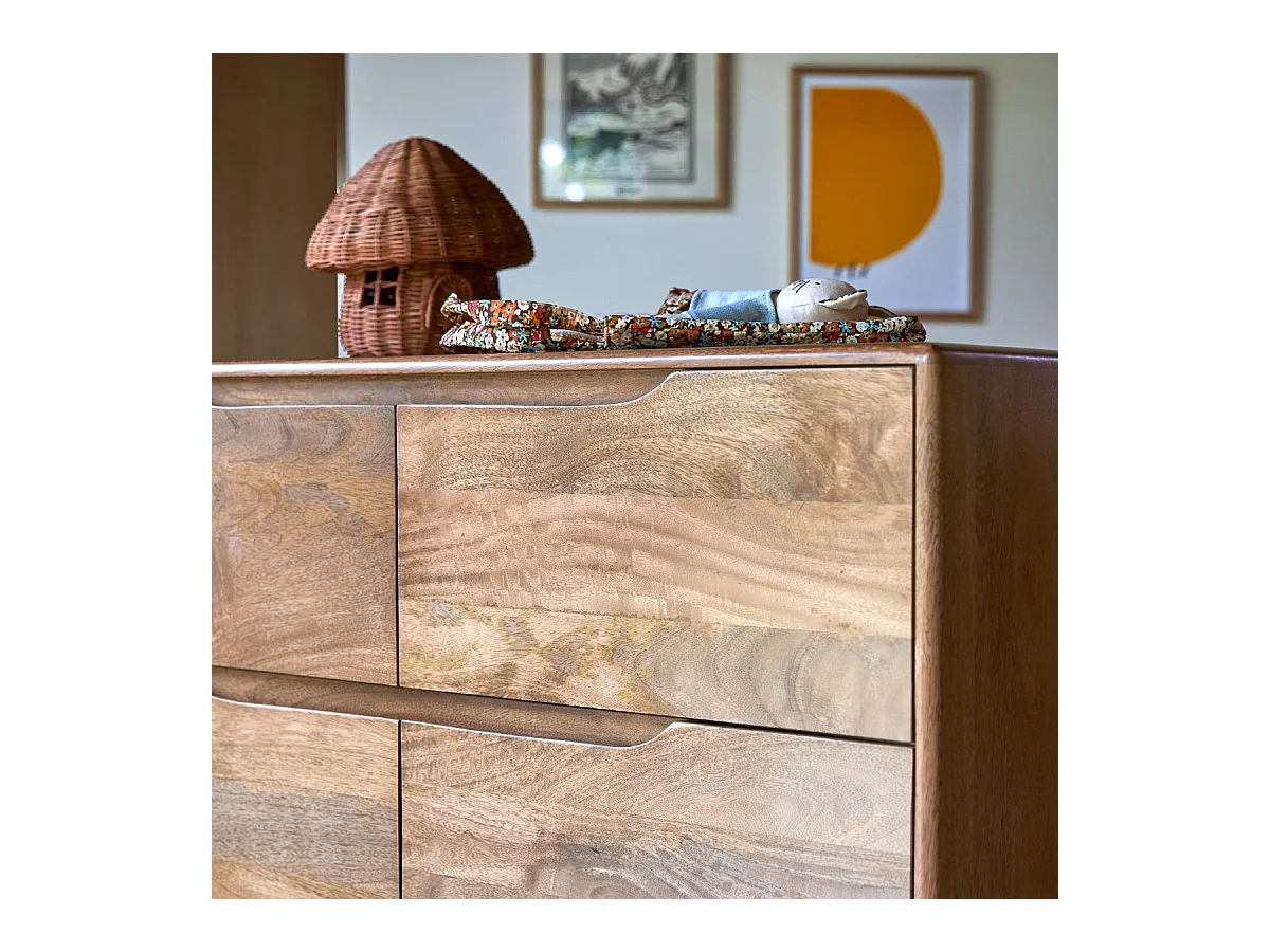 Kinderkommode Gabrielle aus massivem Mangoholz