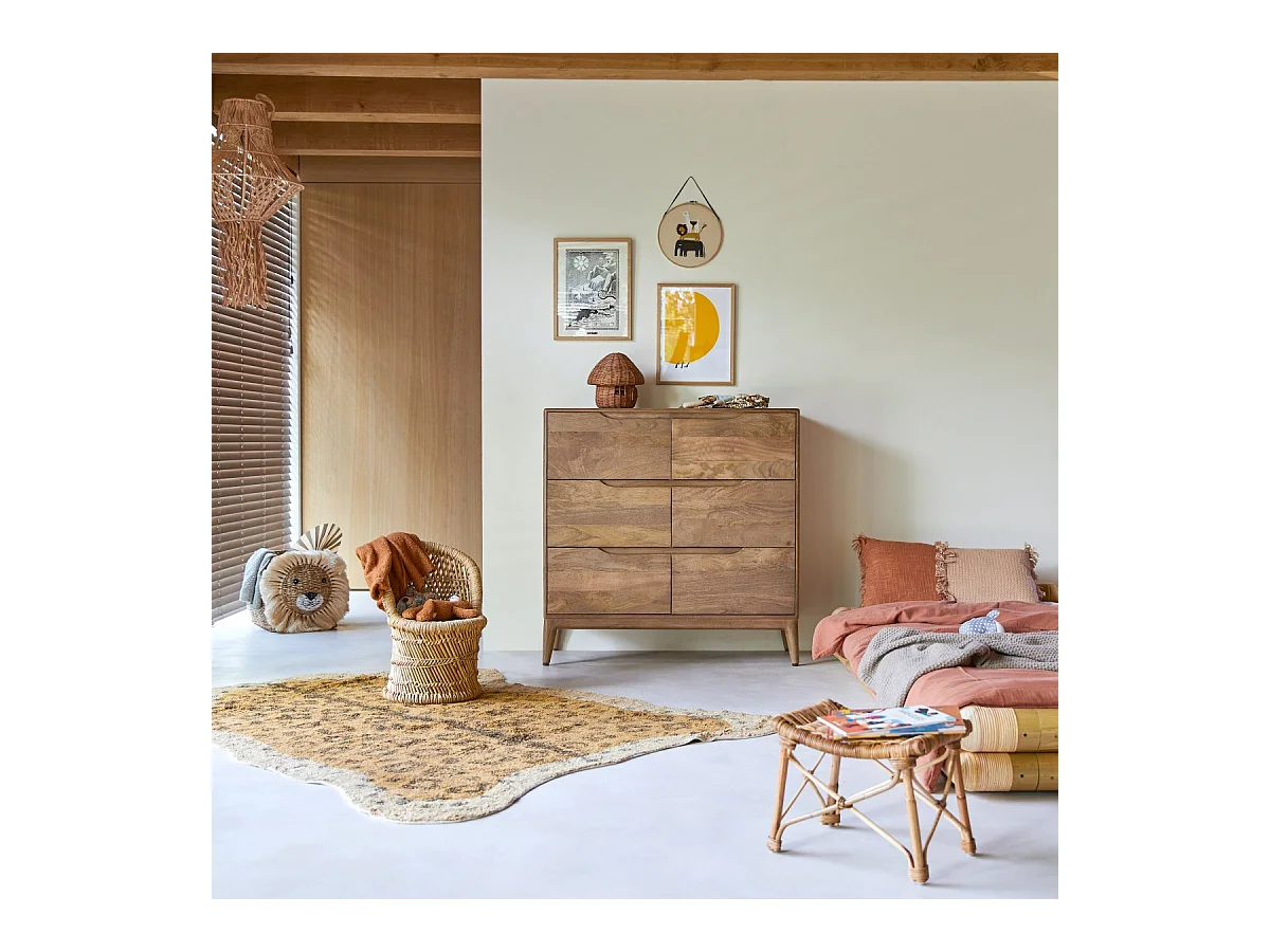 Cassettiera per bambini in legno di mango massello Gabrielle