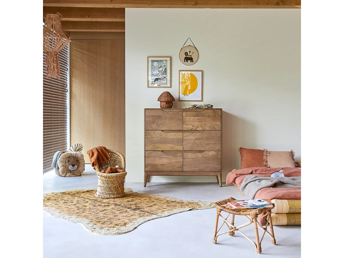 Cassettiera per bambini in legno di mango massello Gabrielle