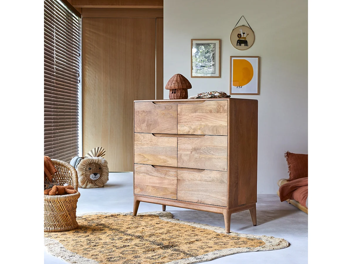 Cassettiera per bambini in legno di mango massello Gabrielle