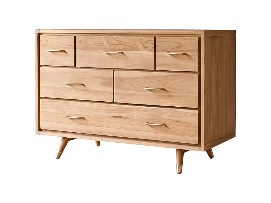 Kinderkommode Kort mit 6 Schubladen, aus massivem Teakholz