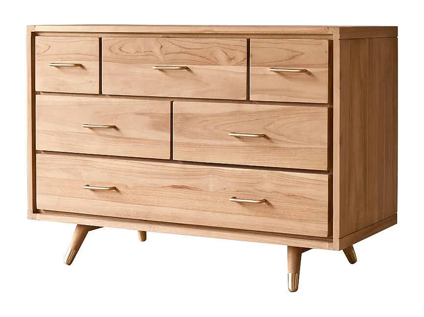 Kinderkommode Kort mit 6 Schubladen, aus massivem Teakholz