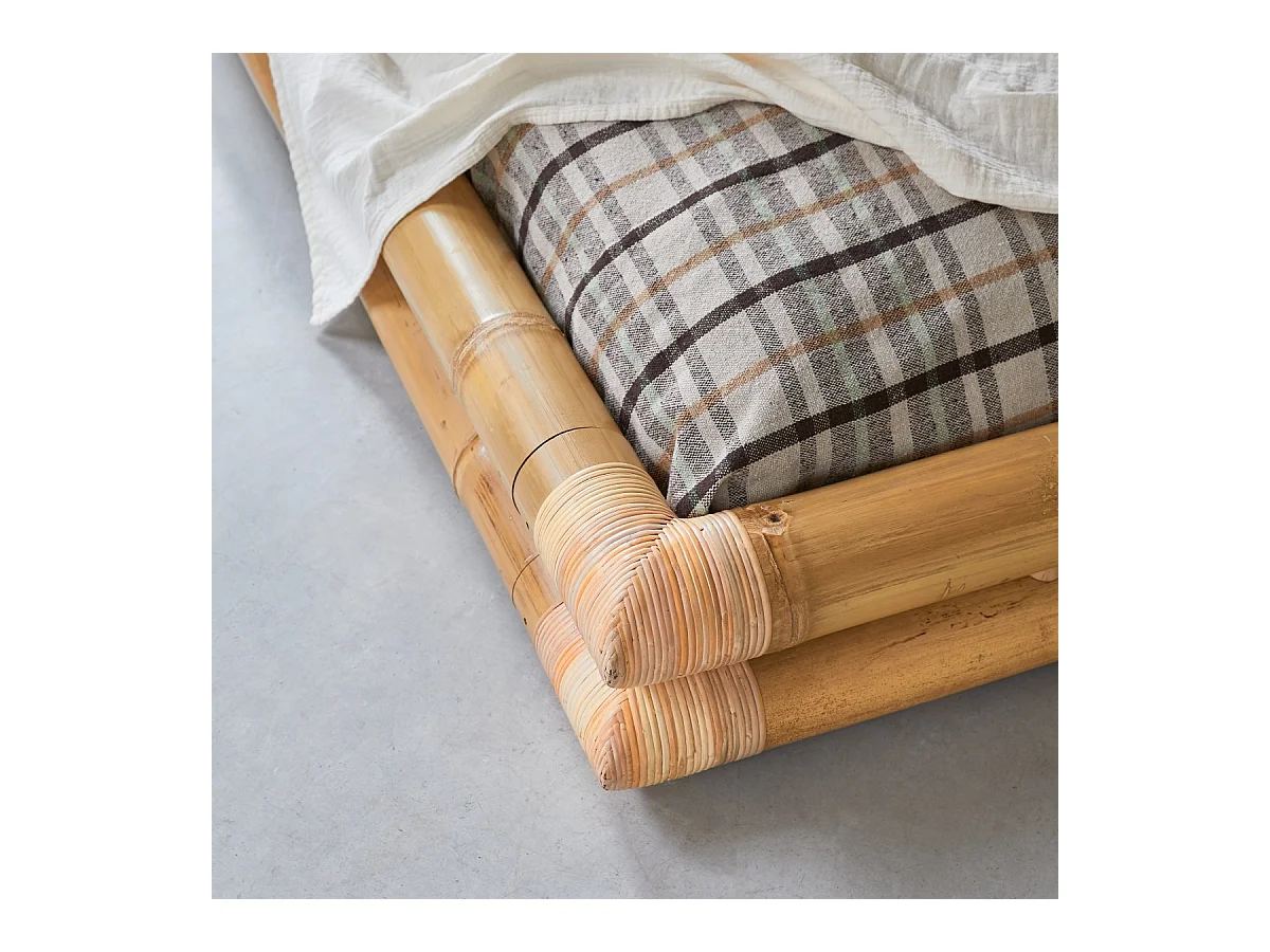 Futonbett aus Bambus für 160x200 Matratzen Schlafzimmer Bett 2 Personen