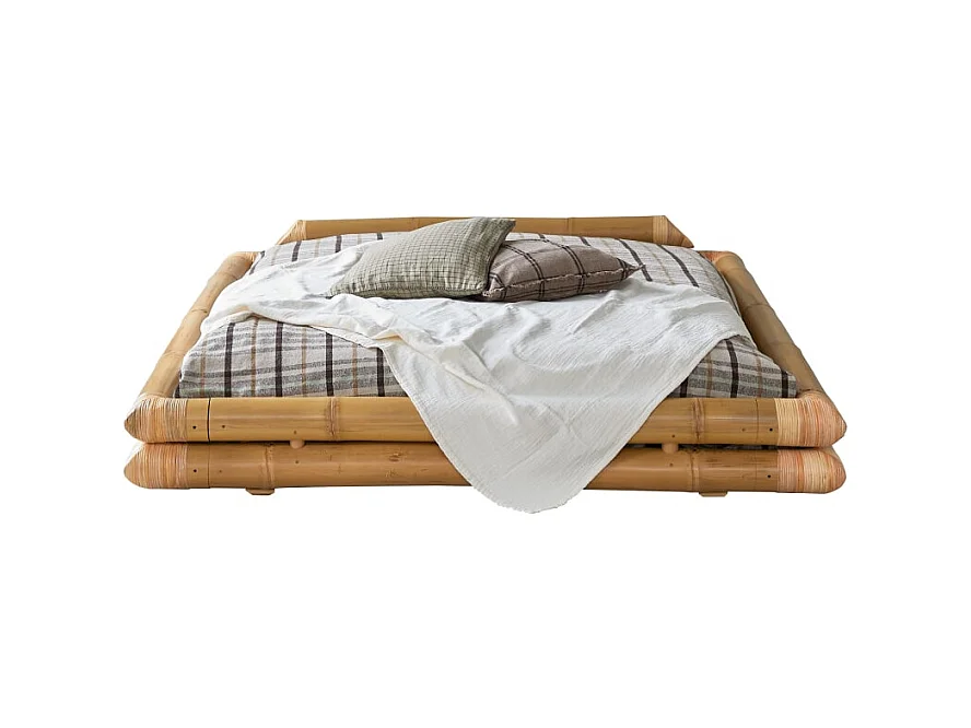 Futonbett aus Bambus für 160x200 Matratzen Schlafzimmer Bett 2 Personen