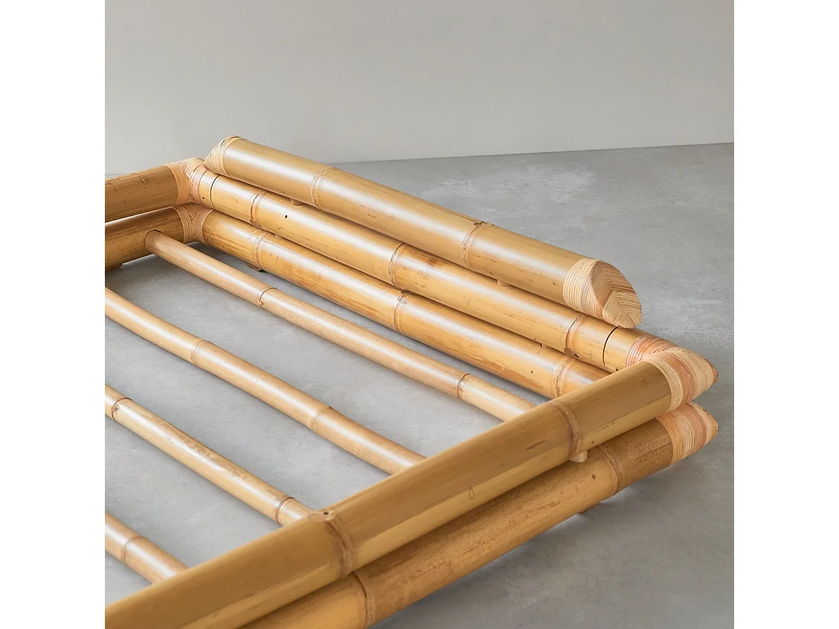 Futonbett aus Bambus für 160x200 Matratzen Schlafzimmer Bett 2 Personen