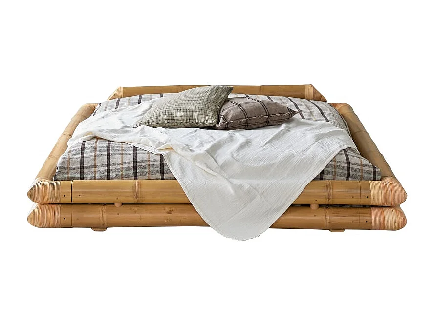 Futonbett aus Bambus für 160x200 Matratzen Schlafzimmer Bett 2 Personen