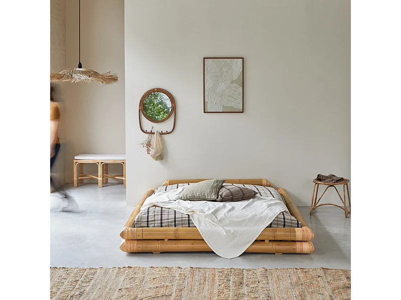 letto futon bambù bambu bambou 160x200cm camera mobile