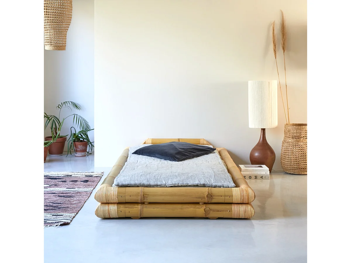 Lit futon en tiges bambou 90x190 Balyss