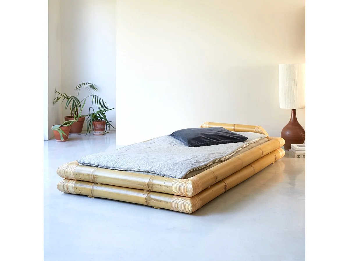 Lit futon en tiges bambou 90x190 Balyss