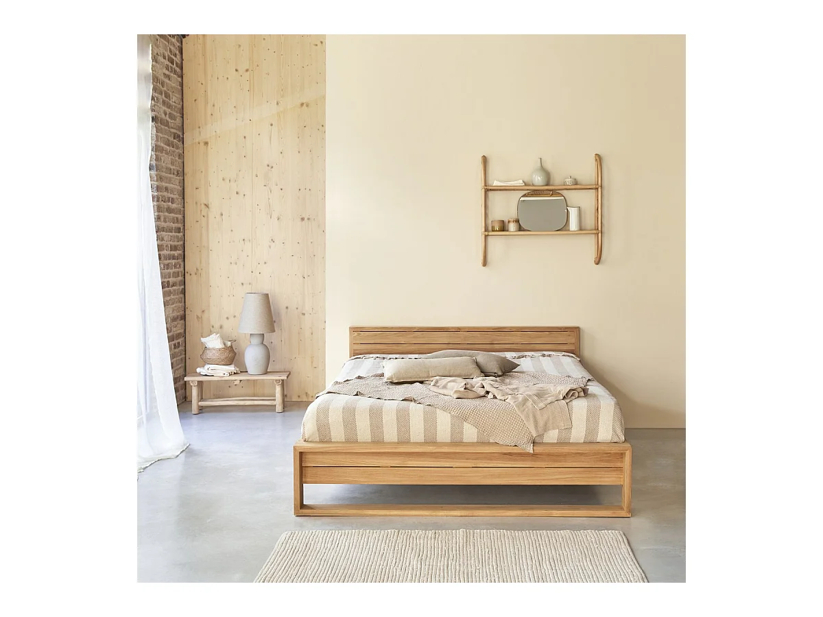 Bett aus Teak massiv 160x200cm 2 Personen exotisch Schlafzimmer Neu Tikamoon