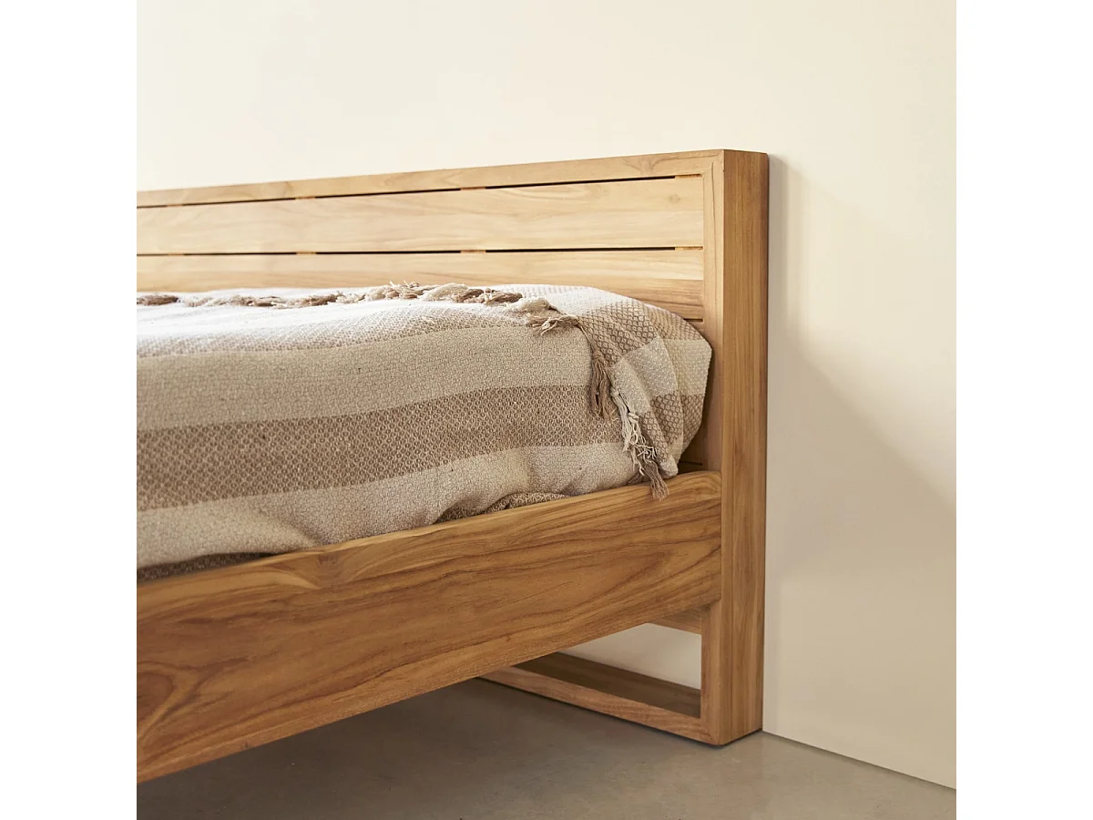 Bett aus Teak massiv 160x200cm 2 Personen exotisch Schlafzimmer Neu Tikamoon