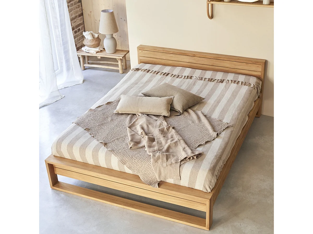 Bett aus Teak massiv 160x200cm 2 Personen exotisch Schlafzimmer Neu Tikamoon