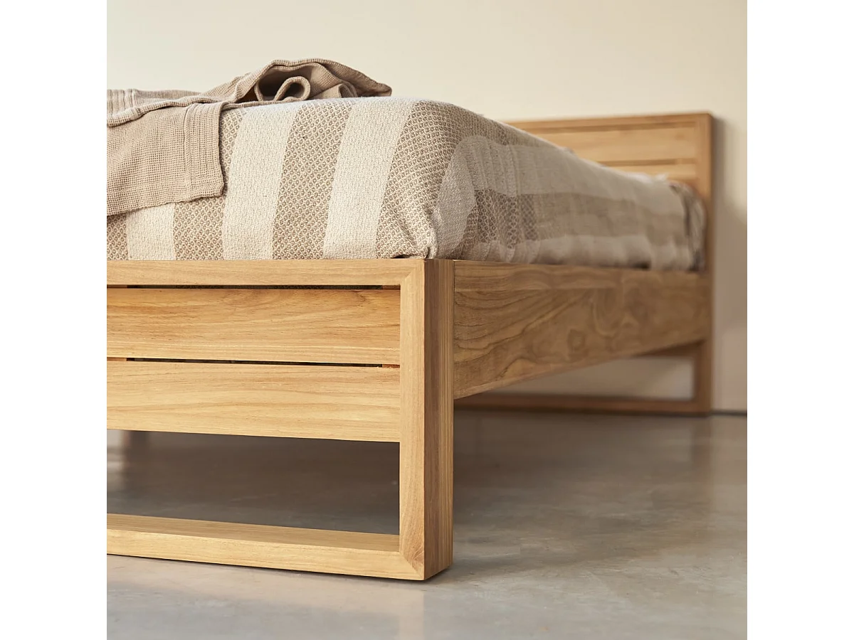 Bett aus Teak massiv 160x200cm 2 Personen exotisch Schlafzimmer Neu Tikamoon