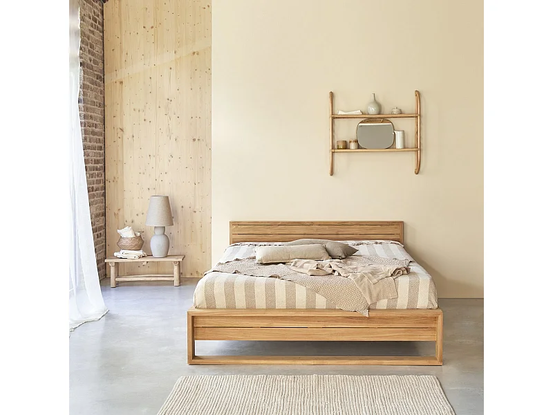 Bett aus Teak massiv 160x200cm 2 Personen exotisch Schlafzimmer Neu Tikamoon