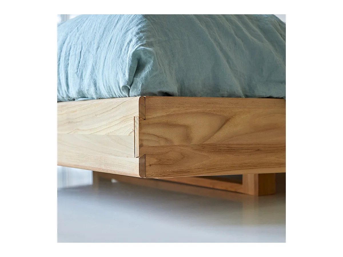 Bett Doppelbett 165x230 cm Teakholz Massiv 2 Personen Schlafzimmer Neu Tikamoon