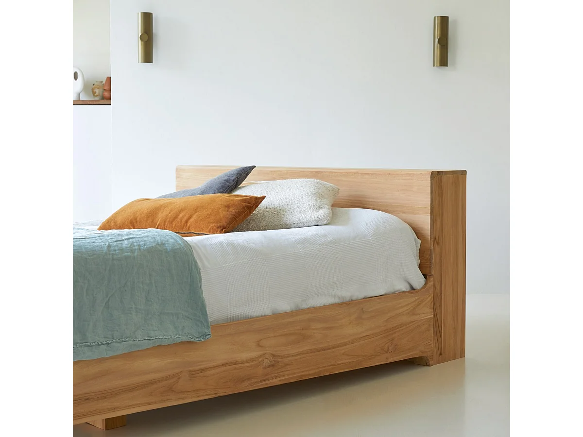 Bett Doppelbett 165x230 cm Teakholz Massiv 2 Personen Schlafzimmer Neu Tikamoon