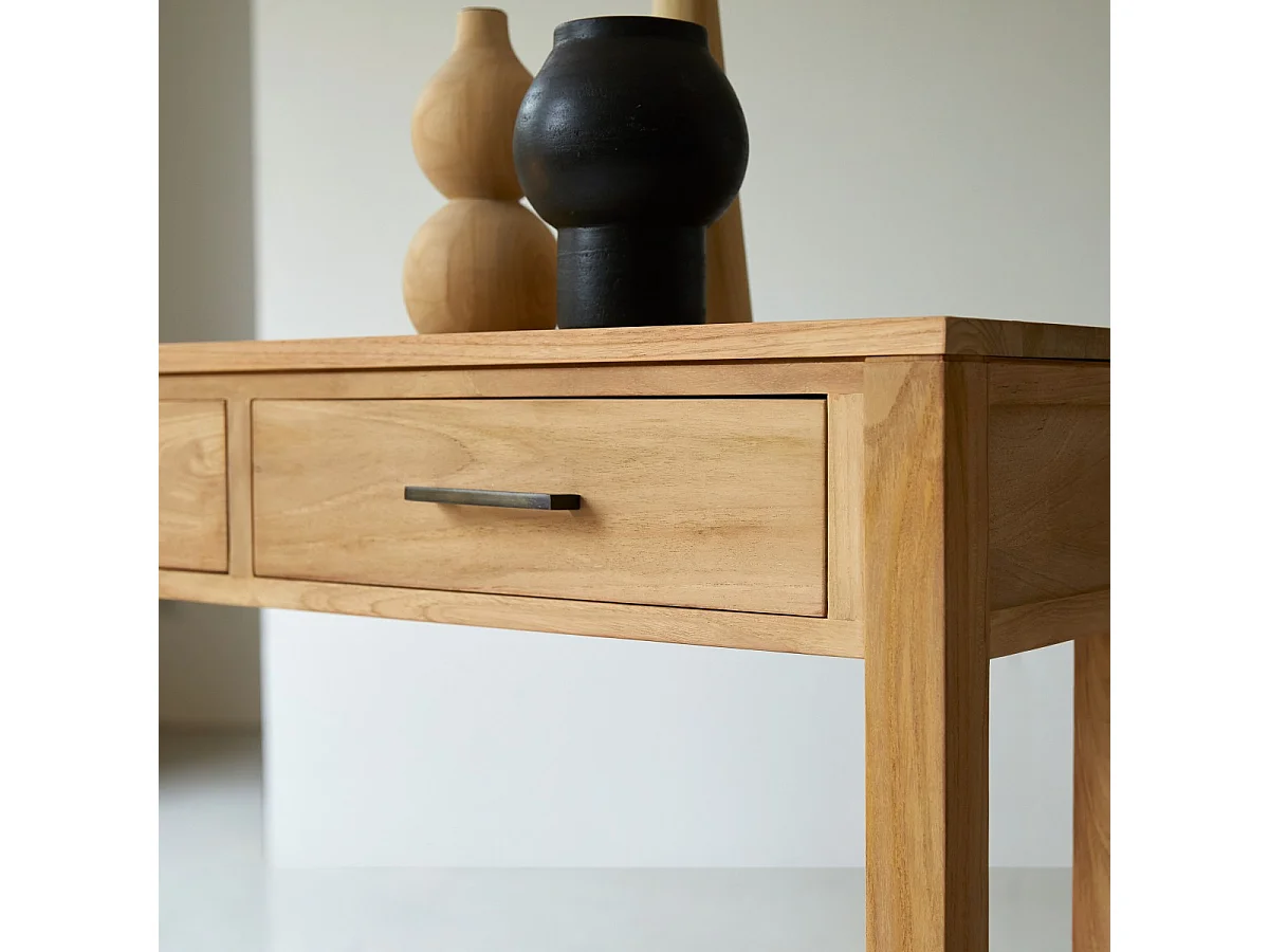 Consolle bassa in legno di teak Maë