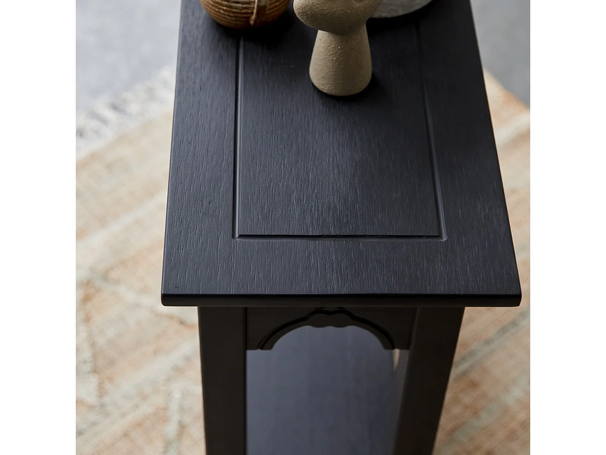 Konsole Thaki Black aus massivem Kiefernholz 80