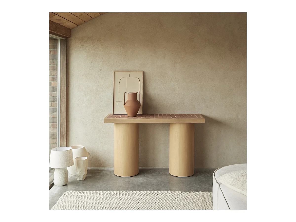 Console en bois de mindi et céramique 140 Karel