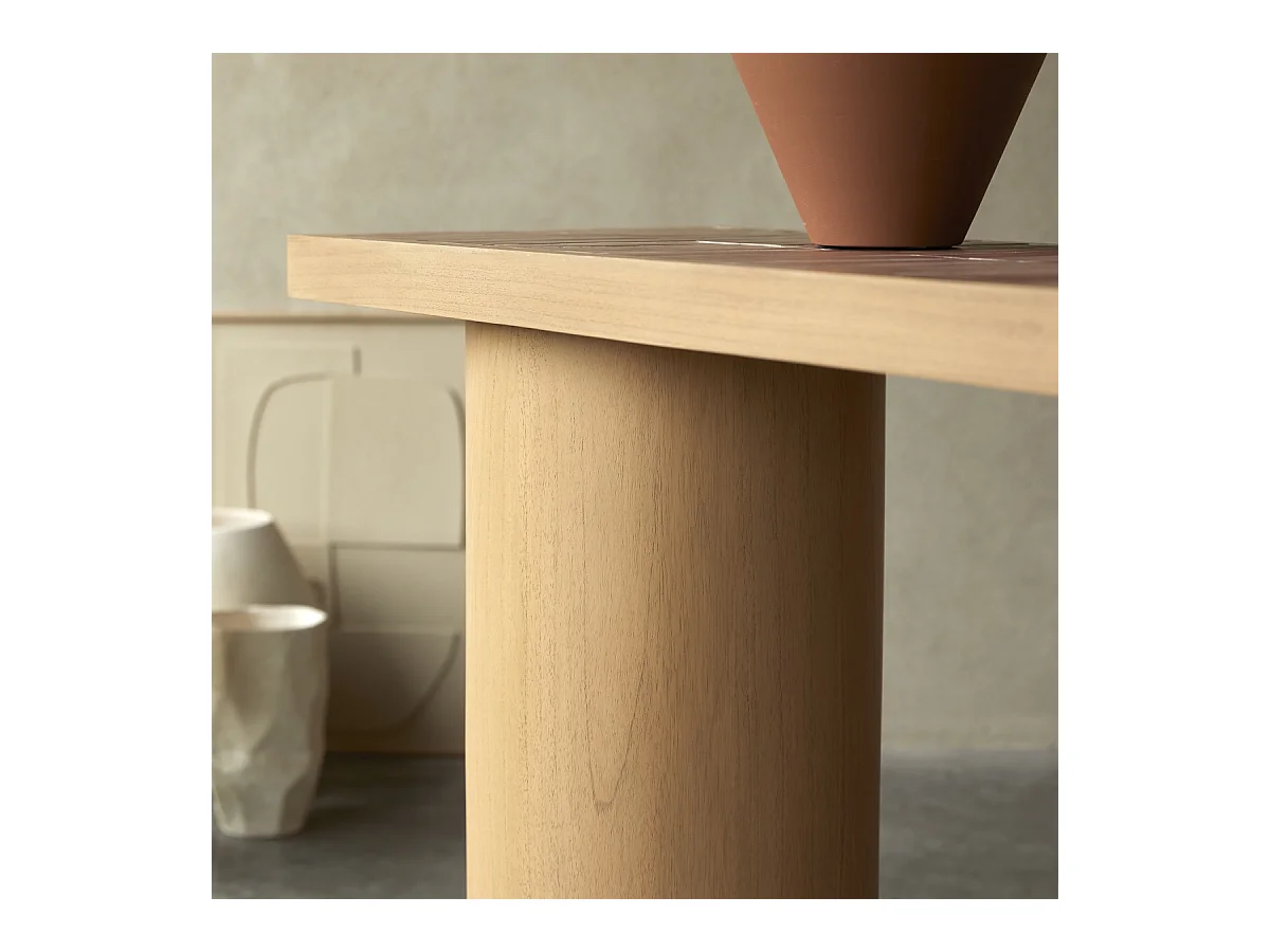 Console en bois de mindi et céramique 140 Karel