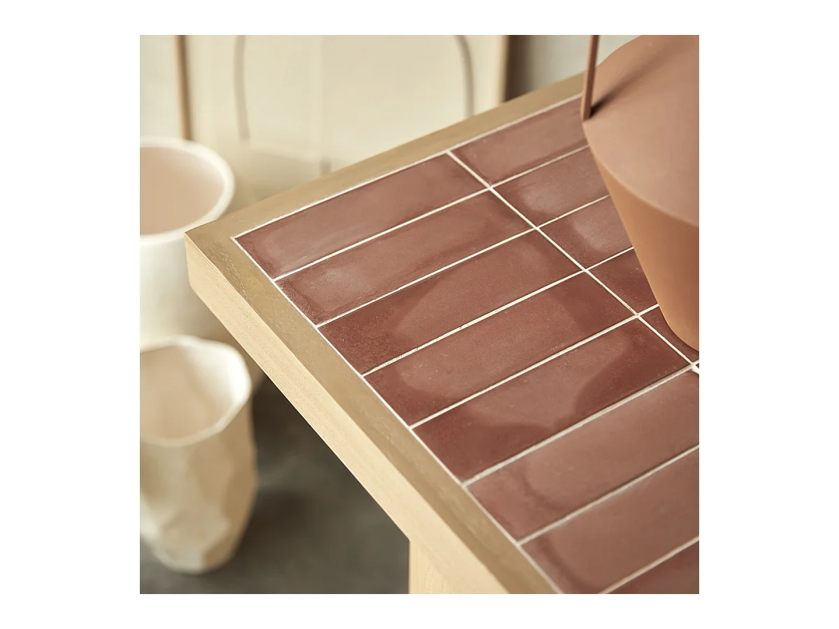 Console en bois de mindi et céramique 140 Karel