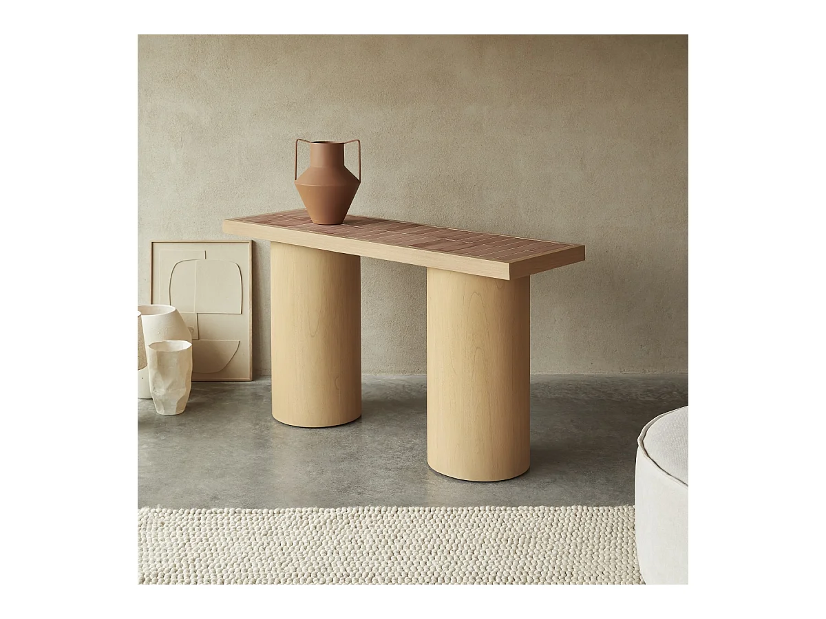 Console en bois de mindi et céramique 140 Karel