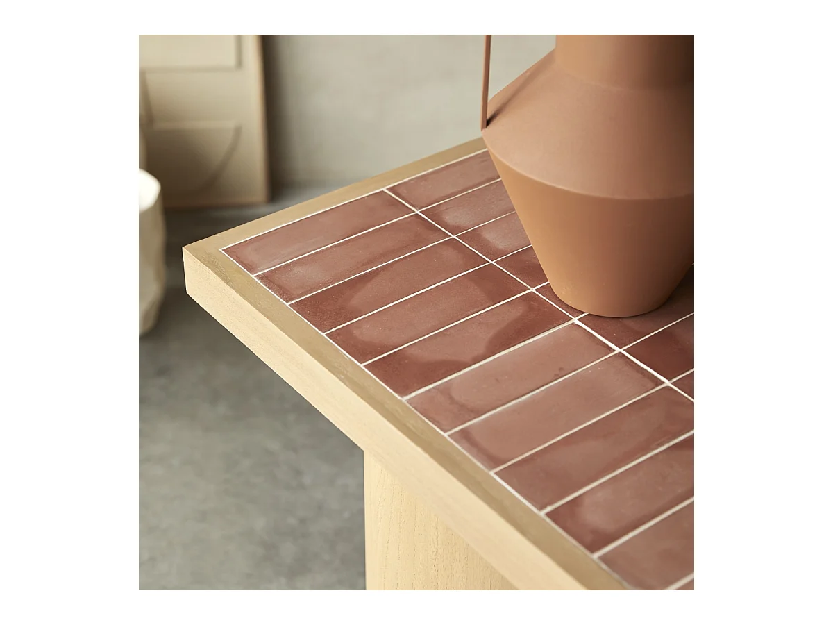 Console en bois de mindi et céramique 140 Karel