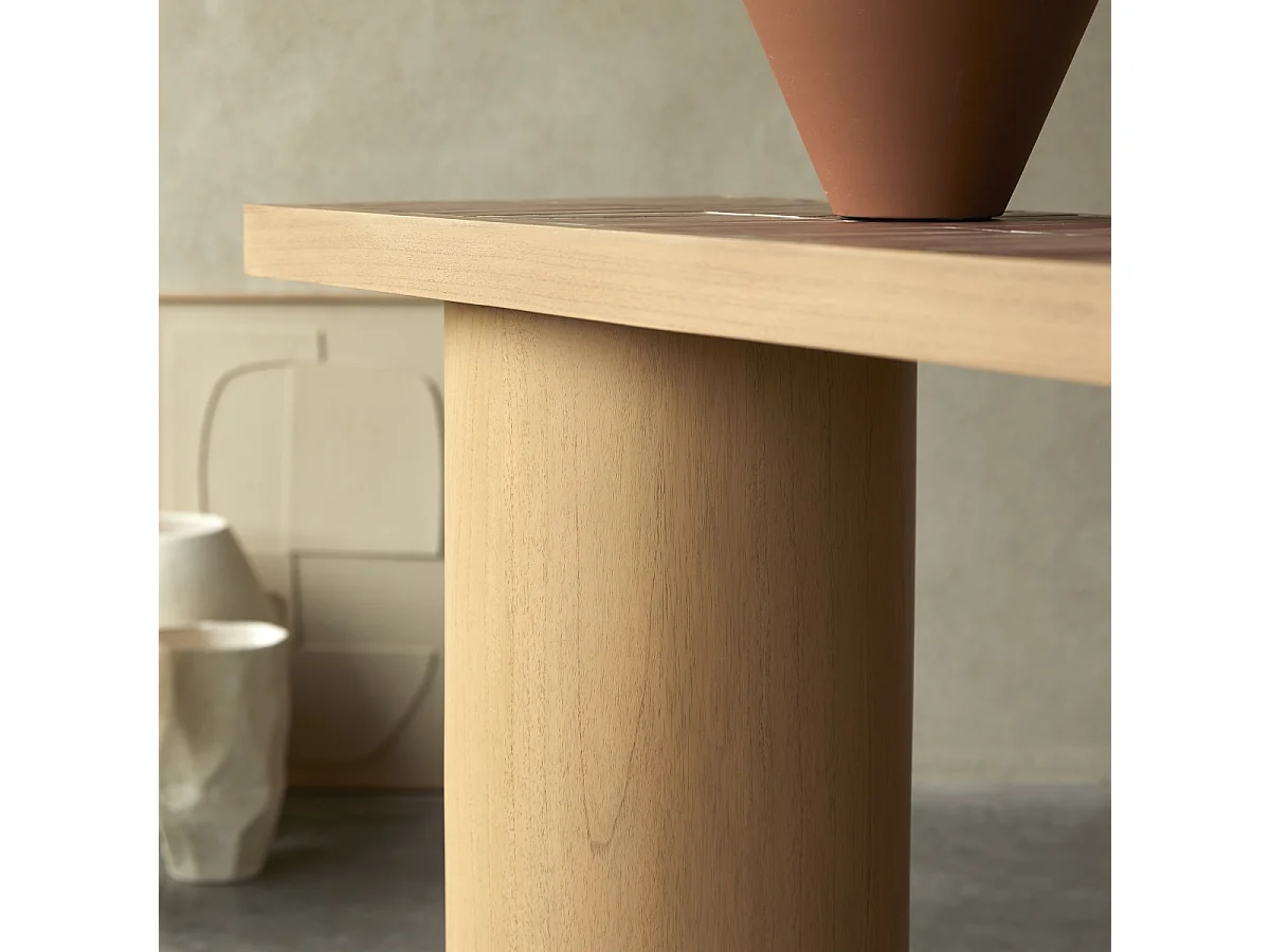 Console en bois de mindi et céramique 140 Karel