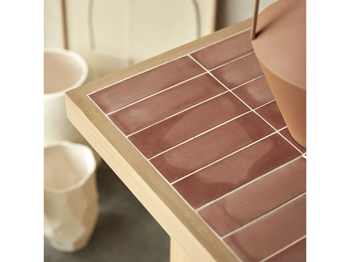 Console en bois de mindi et céramique 140 Karel