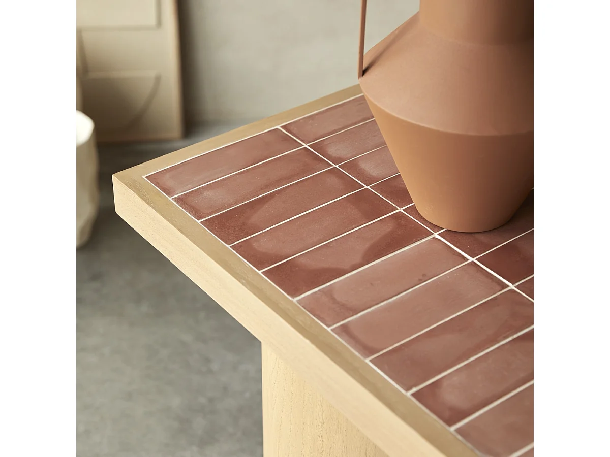 Console en bois de mindi et céramique 140 Karel