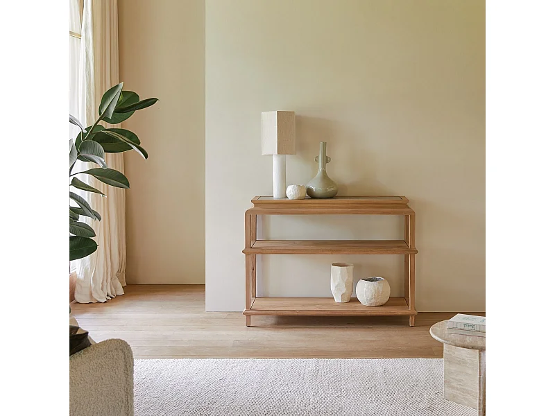 Konsole Achille aus massivem Teakholz 120 cm