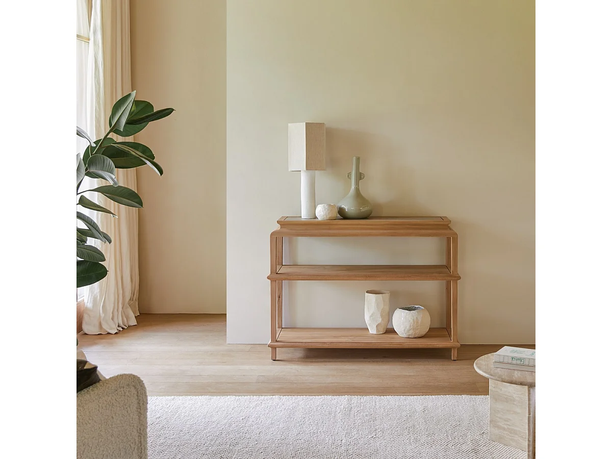 Console en bois de teck massif Achille 120 cm