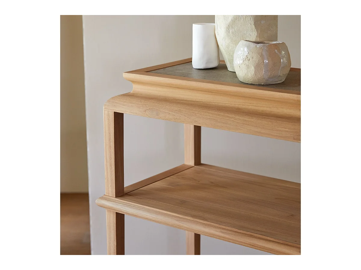 Consolle in legno di teak massello Achille 100 cm