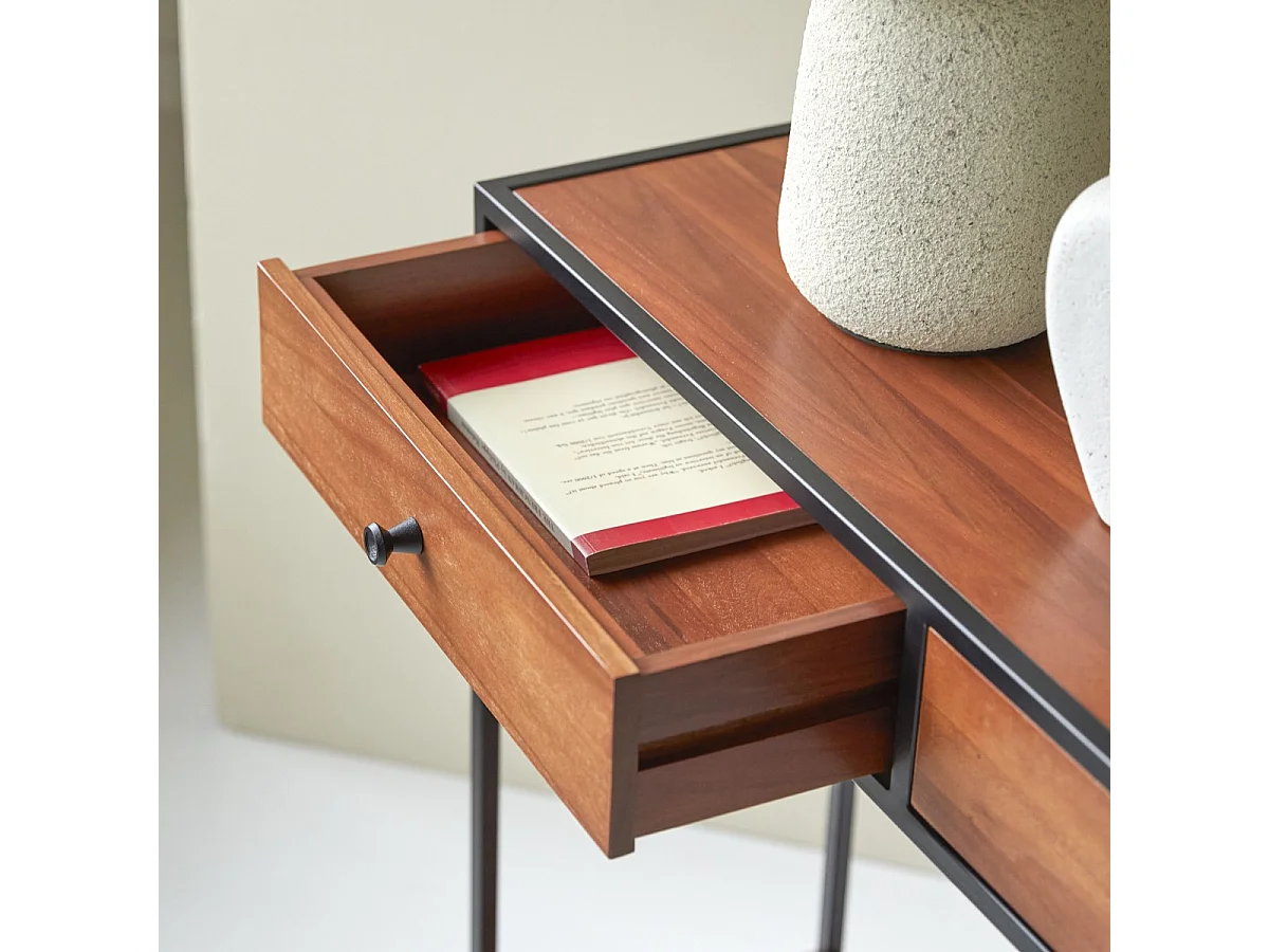 Consolle in metallo e legno  d'acacia 100 Agra