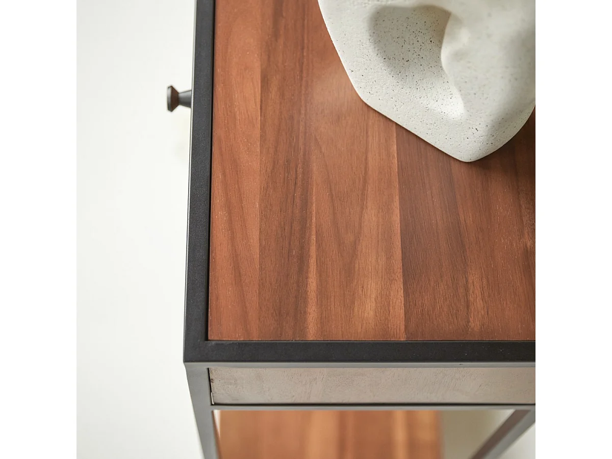 Consolle in metallo e legno  d'acacia 100 Agra