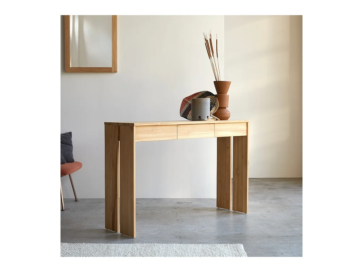 Consolle mobile in legno di Teak Design Tikamoon