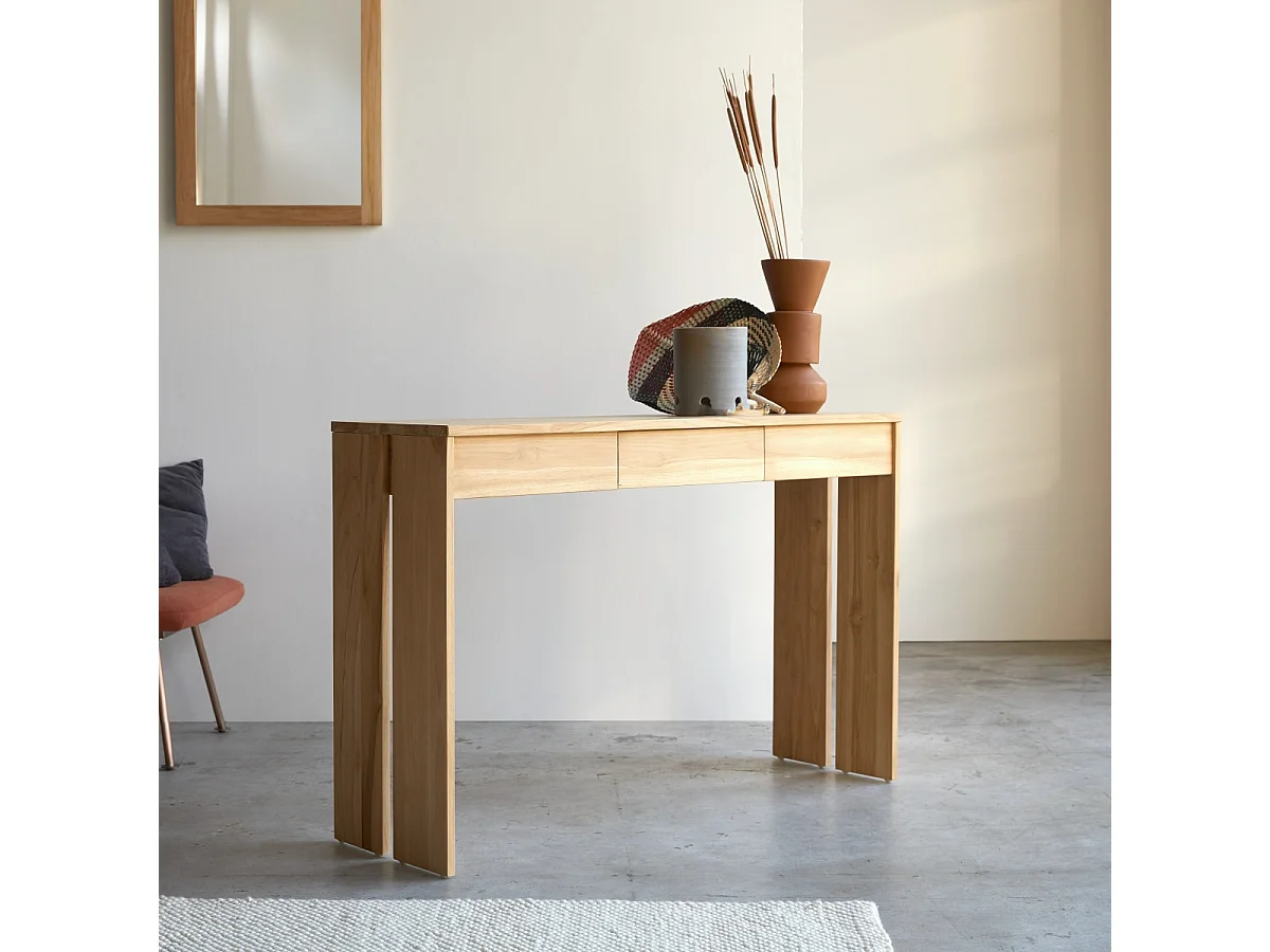 Consolle mobile in legno di Teak Design Tikamoon