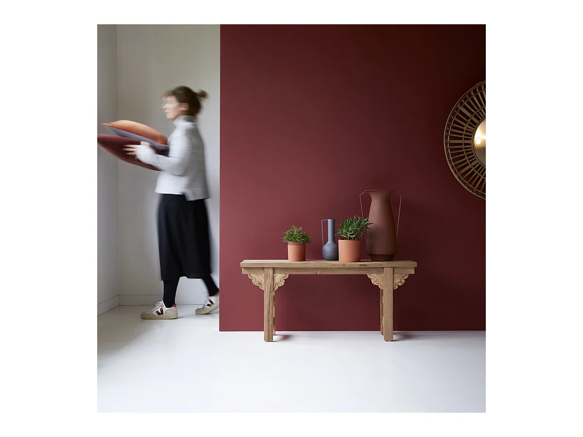 Niedrige Konsole aus recyceltem, massiven Teakholz Adonis