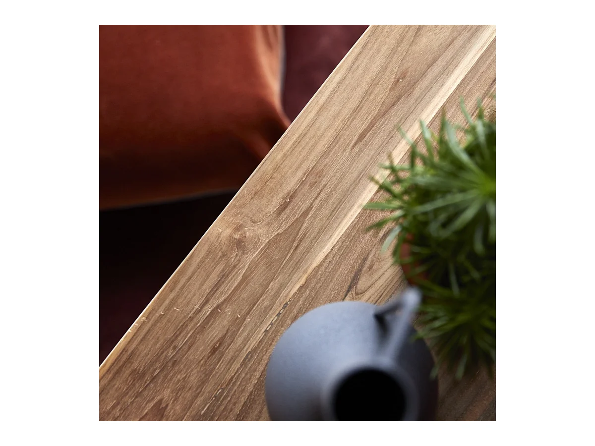 Niedrige Konsole aus recyceltem, massiven Teakholz Adonis