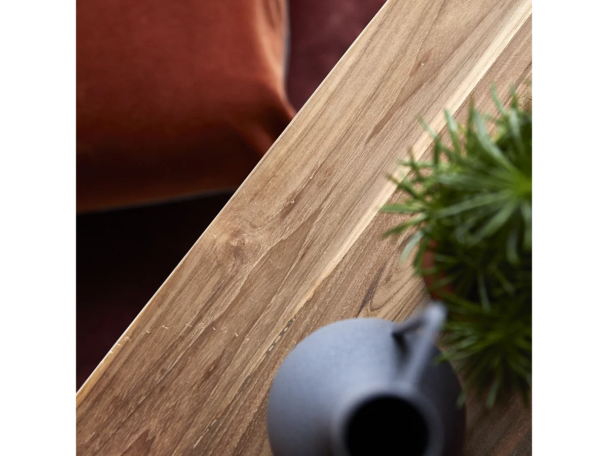 Consolle bassa in legno massello di teak di recupero Adonis